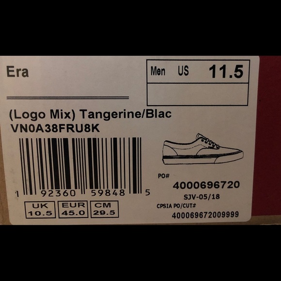 Vans Era (Logo Mix) “Tangerine” - Picture 8 of 8